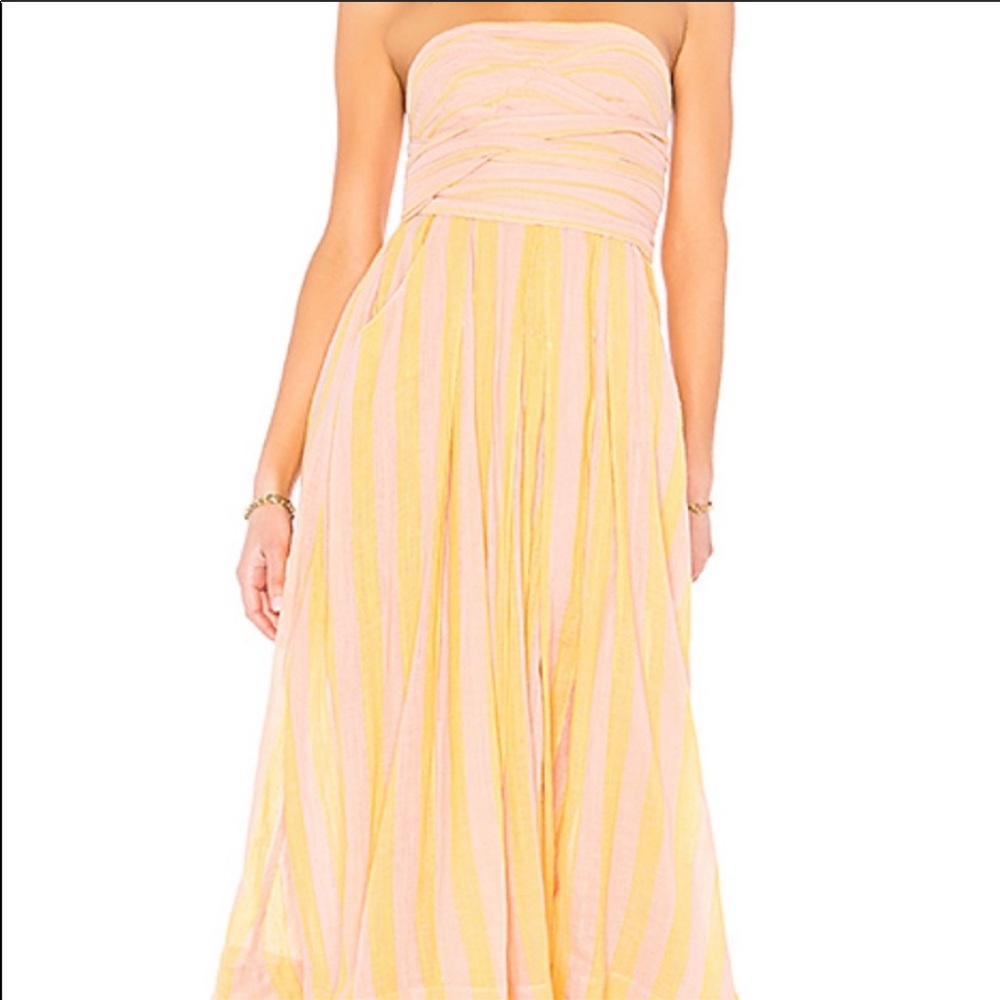 Free People strapless gauze sundress
